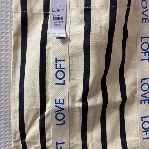 NWT LOFT Striped Canvas Tote - Picture 2 of 6